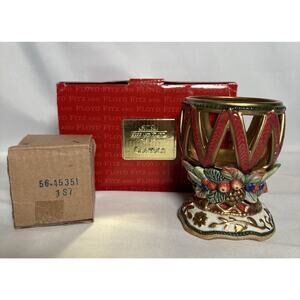Fitz & Floyd Jolly Ole St. Nick Candle Votive New In Box